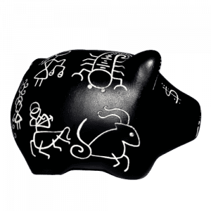 Piezas de ceramica con diseños Abstractos y Precolombinos